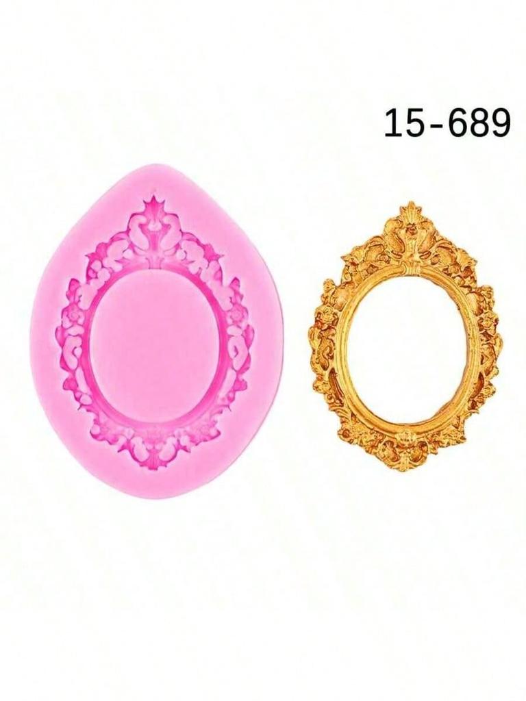 4 Style Silicone Frame Chocolate Mold,Baroque Style Clay Molds Fondant,Frame Mold for Crafts,Baking,Cupcake Topper,Decoration