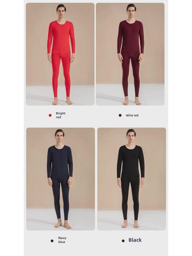Men's Cotton Thermal Underwear Set: Autumn Base Layer Sweater and Trousers