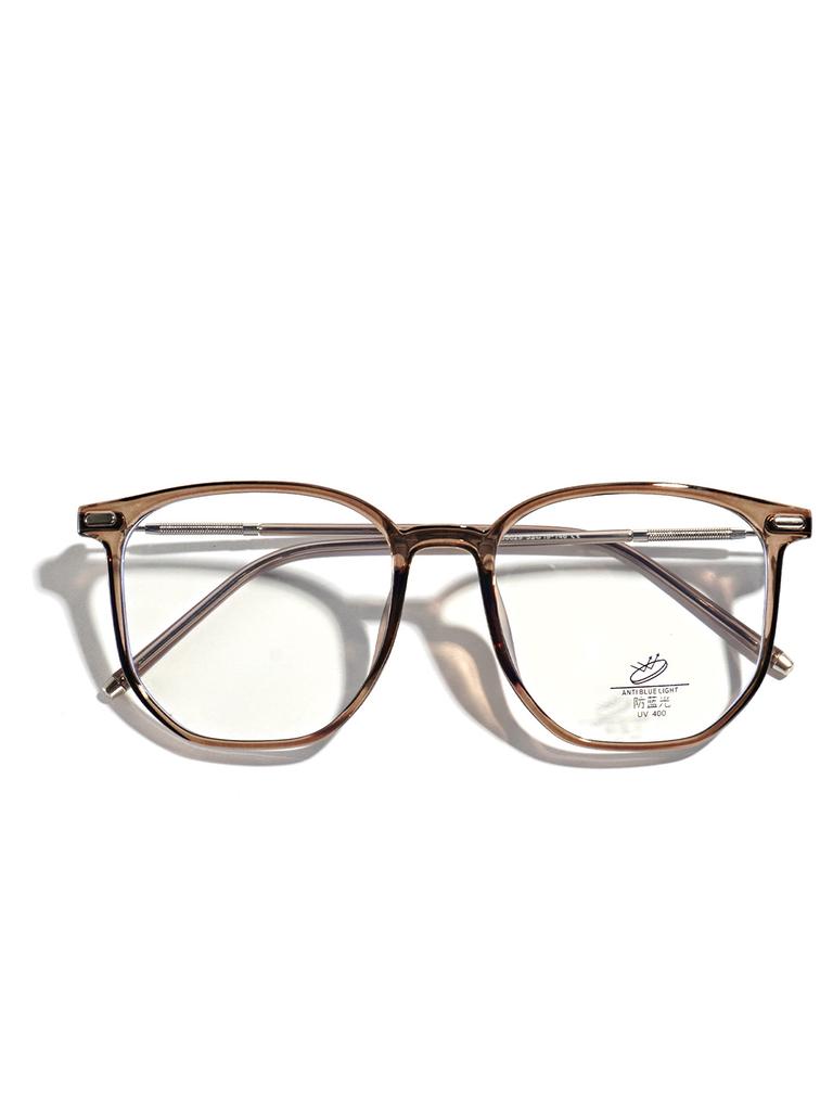 Glasses Literary Retro Brown Flat Mirror Female Big Face Plain Mirror