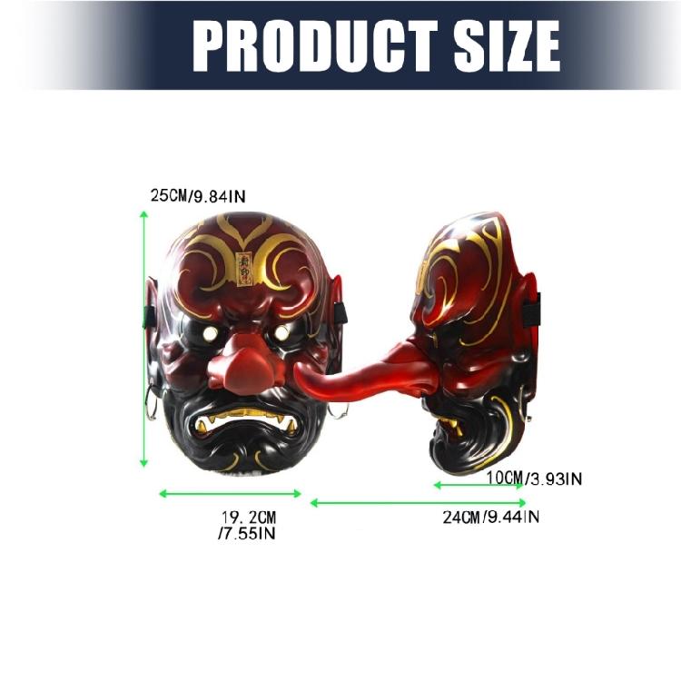 Halloween Kostüm Groß Tengu Japanische Maske Handbemalt Party Maske Schmuckstück Vollgesichtsmaske mit langer Nase Cosplay