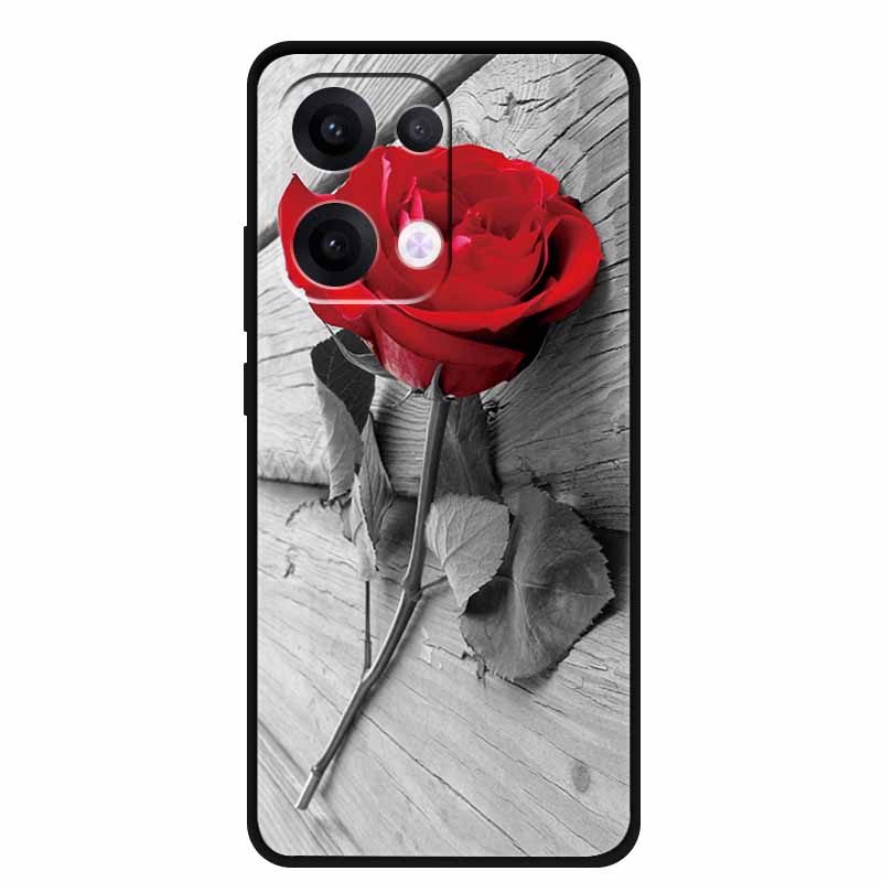 For Oppo Reno13 5G Case Soft TPU Cute Cartoon Silicon Back Cover for Oppo Reno 13 Pro Phone Cases Reno13Pro 13Pro 5G Black Shell