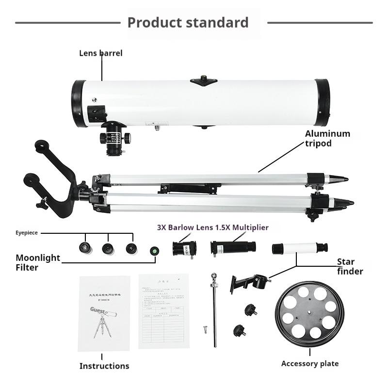 525X Telescope,telescopes for Adults, 114Mm Space Astronomical Refractor Telescope Kids, Astronomy Bird Watching Monocular