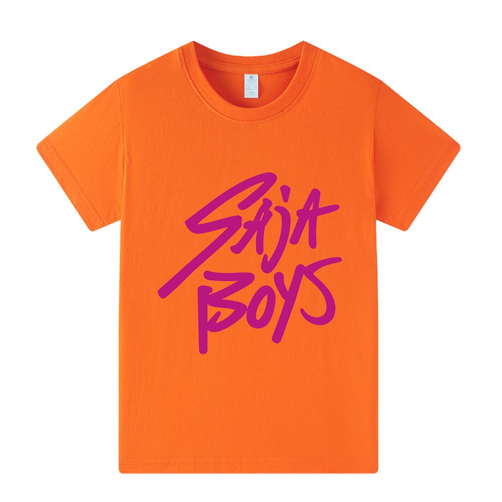 A1205 Kids Boys Girls Sajaboys Kpop Rumi Zoey Mira Print Short Sleeves T-shirt