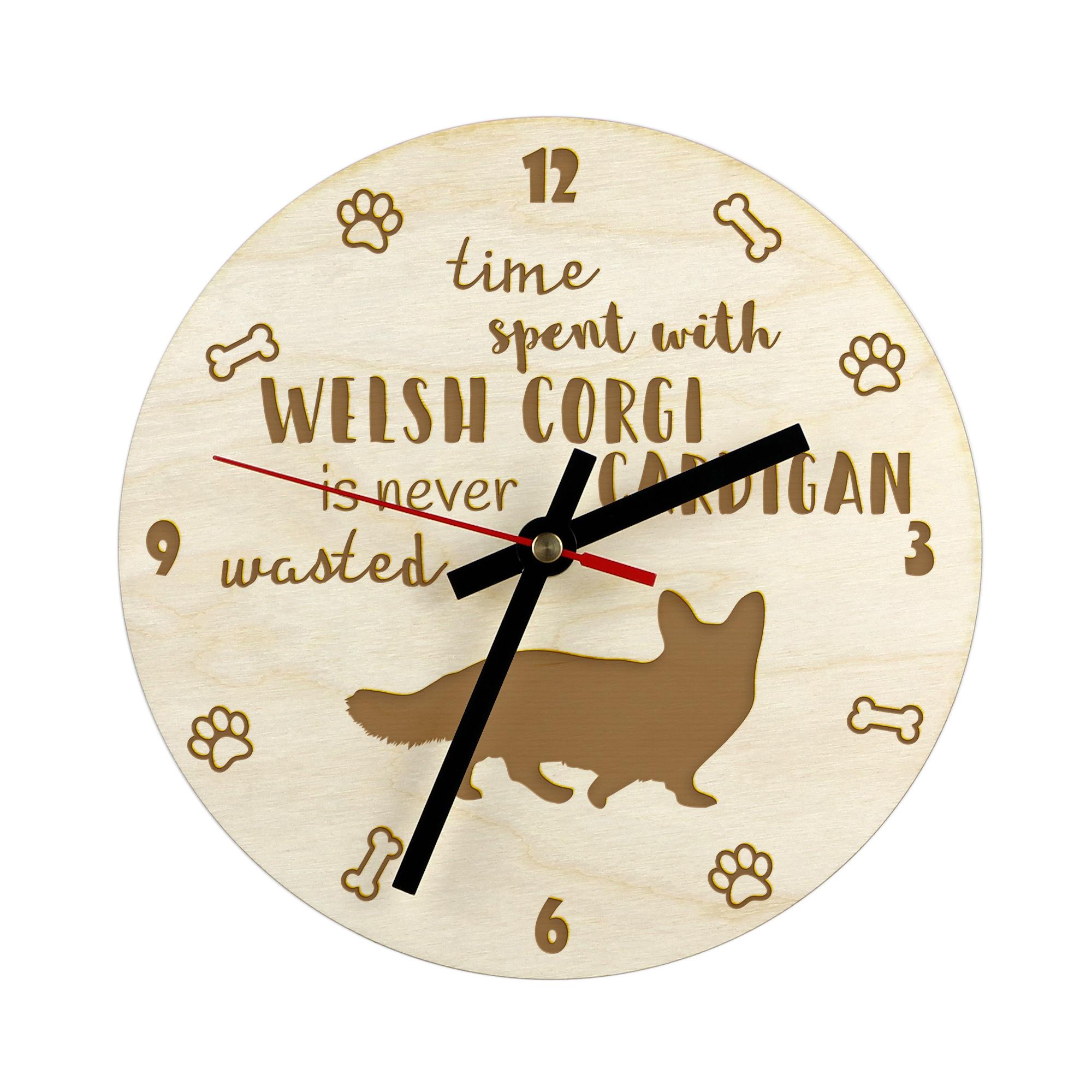 

Cardigan Welsh Corgi - clock with dog, wooden clock with engraving, personalised clock by Art-Dog