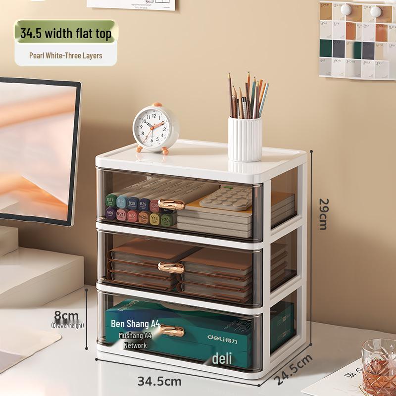 Transparent Multi-Layer Drawer Organizer for Office Desk Supplies