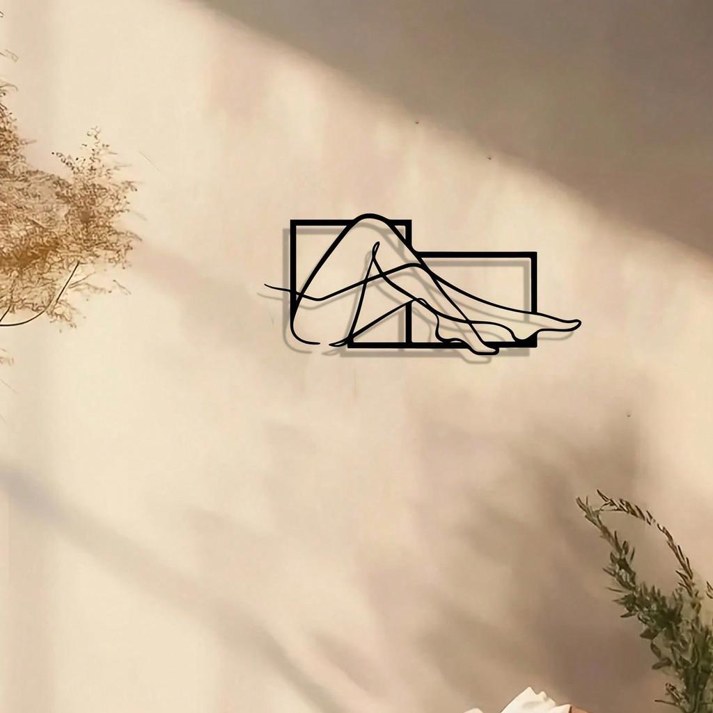 Elegant Rustproof Metal Line Art for Women - Modern Gift for Locker or Office