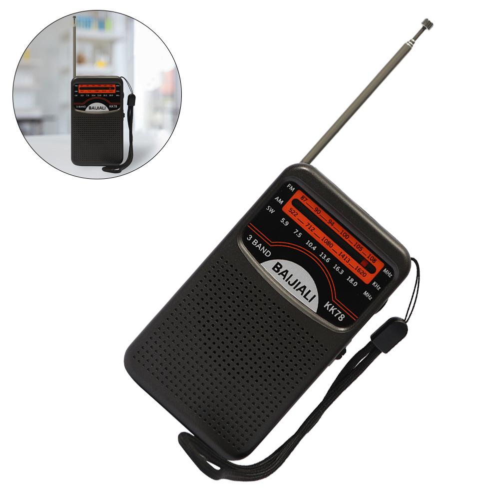 Digital Radio Built-in Speaker Stereo Radio LCD Display Pocket Pointer Radio Telescopic Antenna for Indoor Outdoor Emergency Use