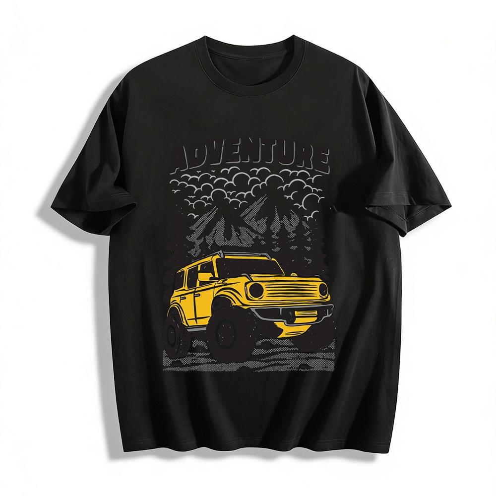 

Adventure Mountain Off-Road Graphic Tee Outdoor Camping Hiking Top Pure cotton T-shirt XXS