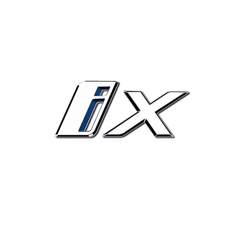 Car Stickers 3D ABS Material Letters Rear Trunk Emblem Tailgate Decals For BMW Ix I20 Black Silver Logo Accessories Az2