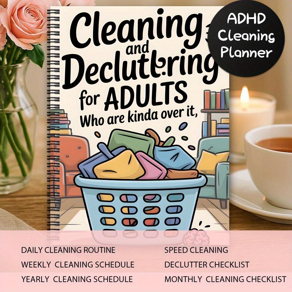 Aesthetic Spiral Cleaning Planner, ADHD-Friendly Household Schedule, Daily Home Task Management Log