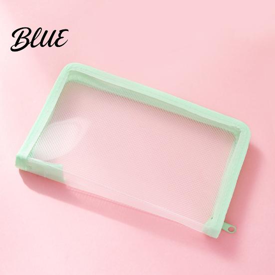 Office Bill Holder with Zipper Waterproof A6 Document Bag Smooth Durable Pencil Case Portable Stationery Case for School Transparent PP Organizer