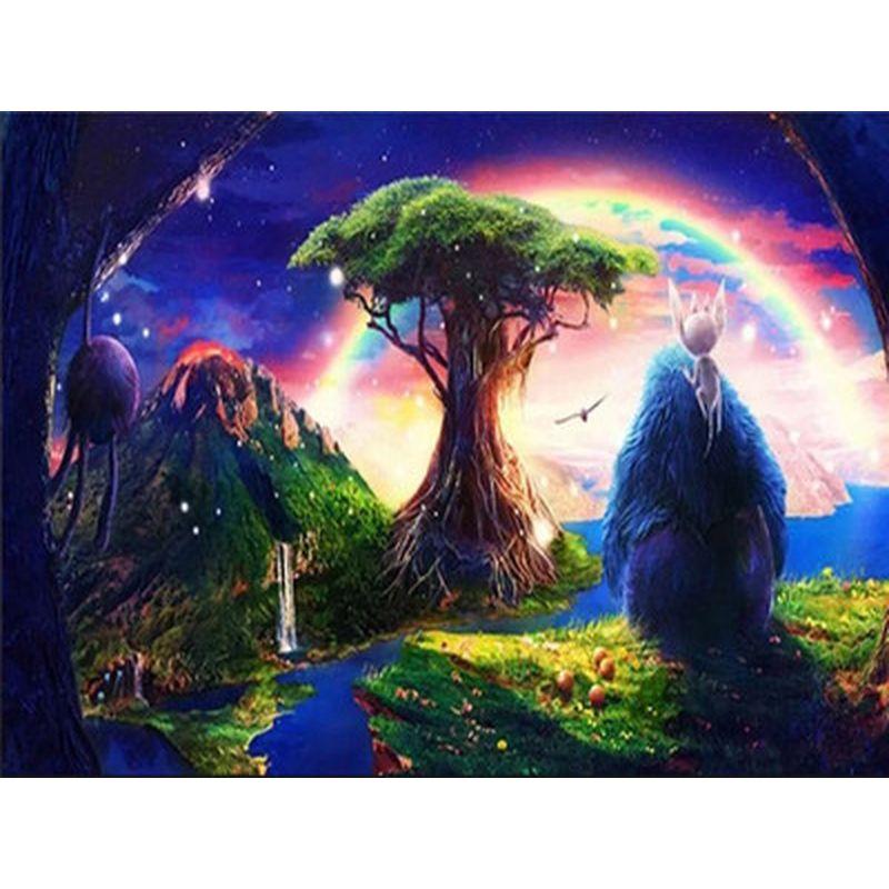 5d Diy Diamant Complet Rotund Pictură Peisaj Diy Diamant Broderie Cusă De Cruce Decorare Acasă