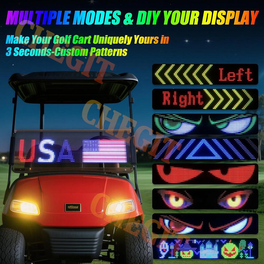 New Eye LED Sign Truck Scrolling Advertising APP Voice Control Light Custom Text Pattern Animation Programmable Display for Car