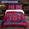 Boston Red Sox Customized Name Text Bedding Set, 1 Duvet Cover & 2 Pillowcases Personalized Bedroom Gift