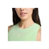Nike Solid Color Logo Embroidered Ribbed Short Sports Vest Women Tops Steam-Green FB8280-376