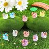 100/200Pcs Glitter Resin Mini Ducks Decorations For Dollhouse Aquarium Fairy Garden Terrarium Craft Micro Landscape Colorful