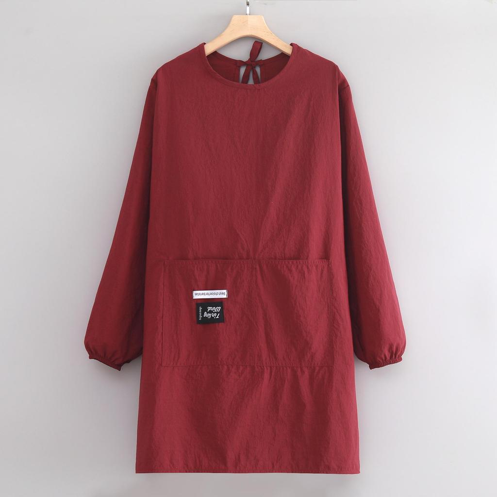 Waterproof Long Sleeve Kitchen Apron - Oil-Proof, Fashionable, Splash-Free Cooking Coveralls for Home & Catering