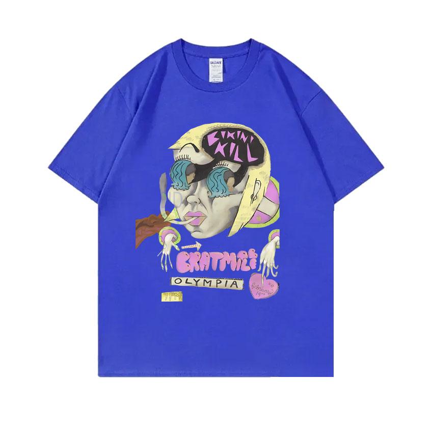 Punk Rock Band Bikini Kill Bratmobile Olympia Tour T Shirts Riot Grrrl Kathleen Hanna Tshirt Unisex Women Casual Oversized Tshirt