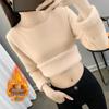 2025 Women's Plus Size Round Neck Velvet Thickened Knit Sweater - Warm Autumn/Winter Base Layer