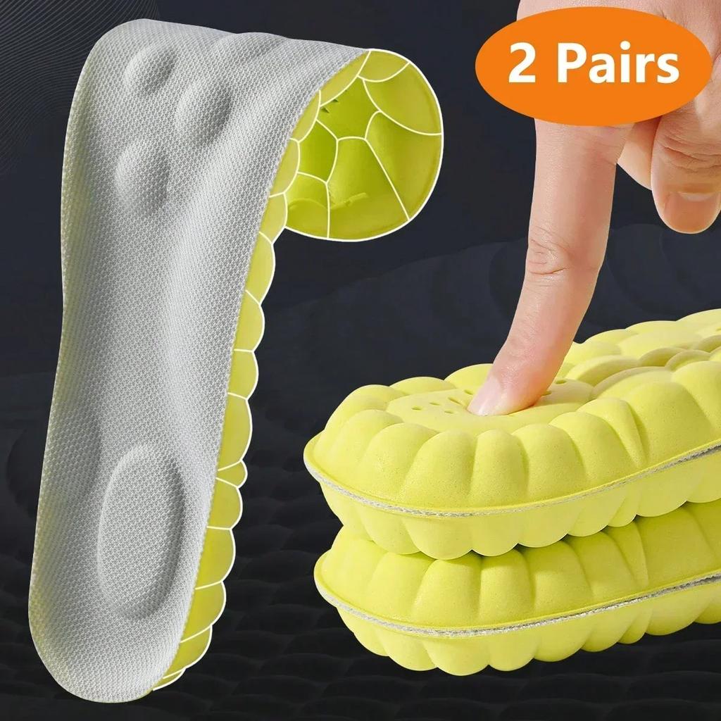 4D Sport Insole Super Soft Shoes Sole Pads for Feet Shock Absorption Baskets Shoe Sole Arch Support Orthopedic Inserts