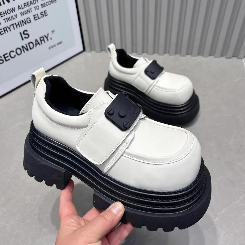 Autumn Thick-soled Women's New Loafers, Fashionable Shallow Slip-on Women's Elegant Shoes, British Style Mary Jane Shoes