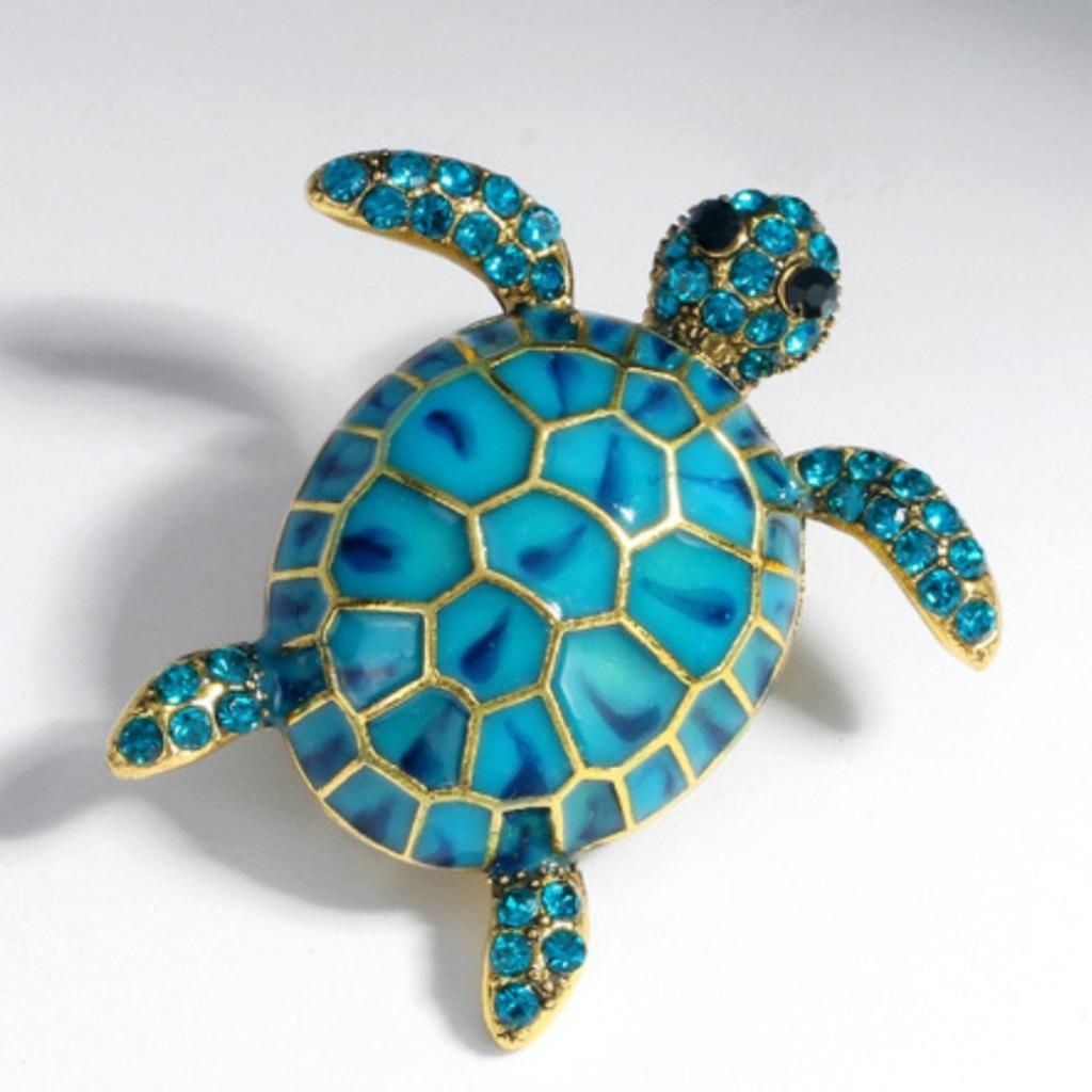 Fashion Creative Turtle Animal Brooch Personality Exaggeration Diamond Drip Badge Retro Pin Accessory Brooch