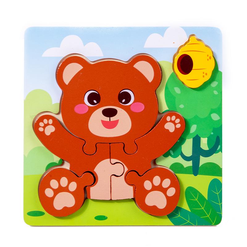 Kids' 3D Animal Food Matching Puzzle Board - Early Learning Educational Toy