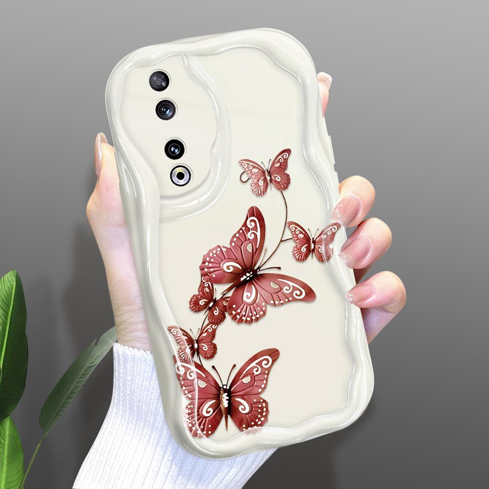 Cute Cartoon Pattern Cream Texture Casing Wavy Edge Soft Silicone Cover Phone Case for Huawei Honor Infinix Tecno iPhone