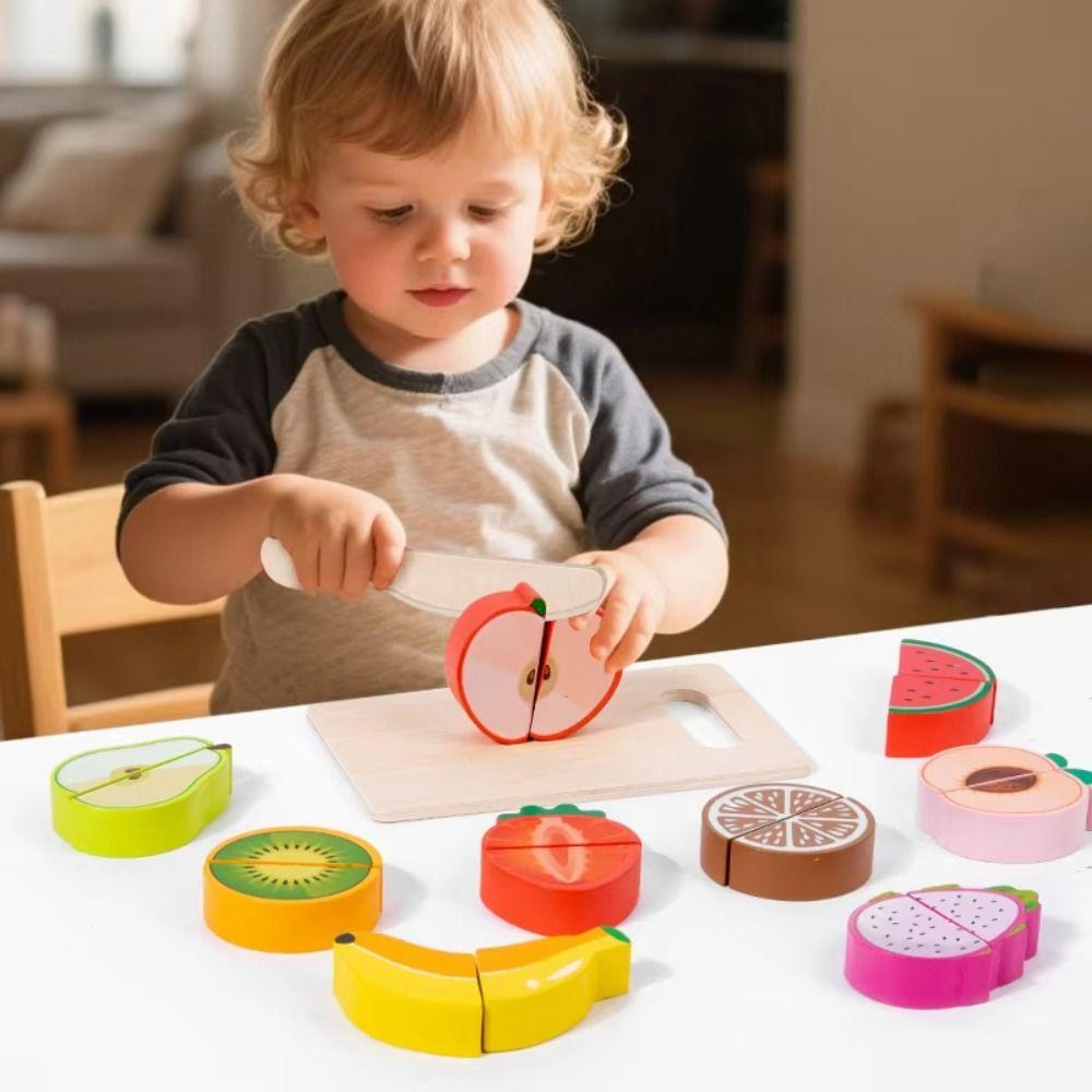 1 set Pretend Vegetables Kitchen Cutting Fruits Toys Children'S Puzzle Toys  Table Bakery Decoration