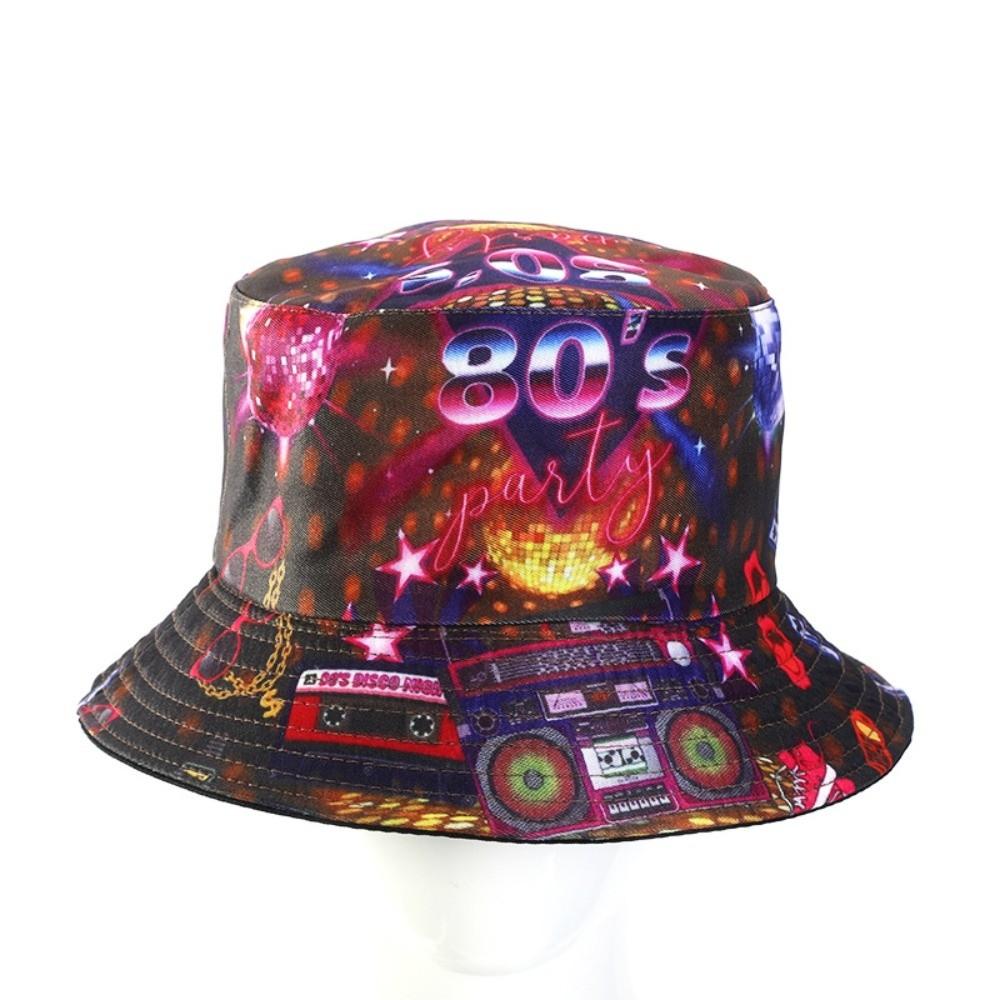 Quick Drying Sun Hat Retro Graffiti 80s 90s Fisherman Hat Fashion Reversible Bucket Hat Unisex
