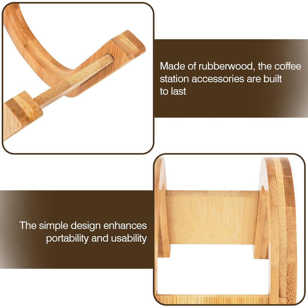 TOCCOOL Bamboo Coffee Filter Rack - V-Shaped Ergonomic Tapered Filter Holder, Solid Wooden Design, Space-Saving, Suitable for Home, Office, and Cafe