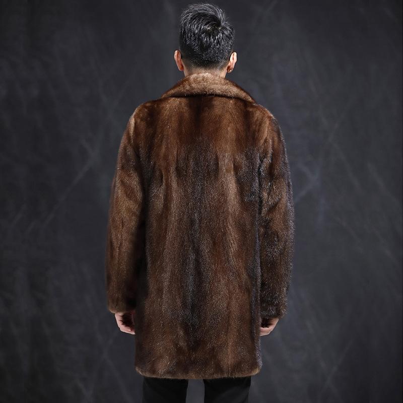 Men's imitation fur jacket mink jacket winter fur coat imitation mink hair warm medium and long casual large size