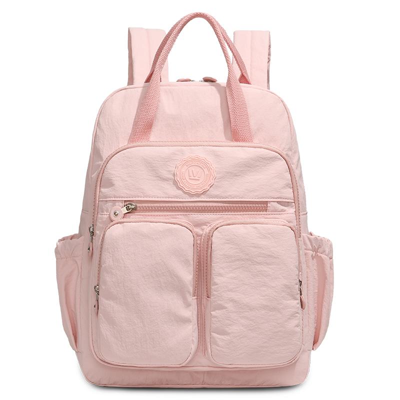 Fashion Woman Backpack Waterproof Nylon Soft Handle Solid Multi-pocket Travel Zipper Feminina School Bags Laptop Backpack