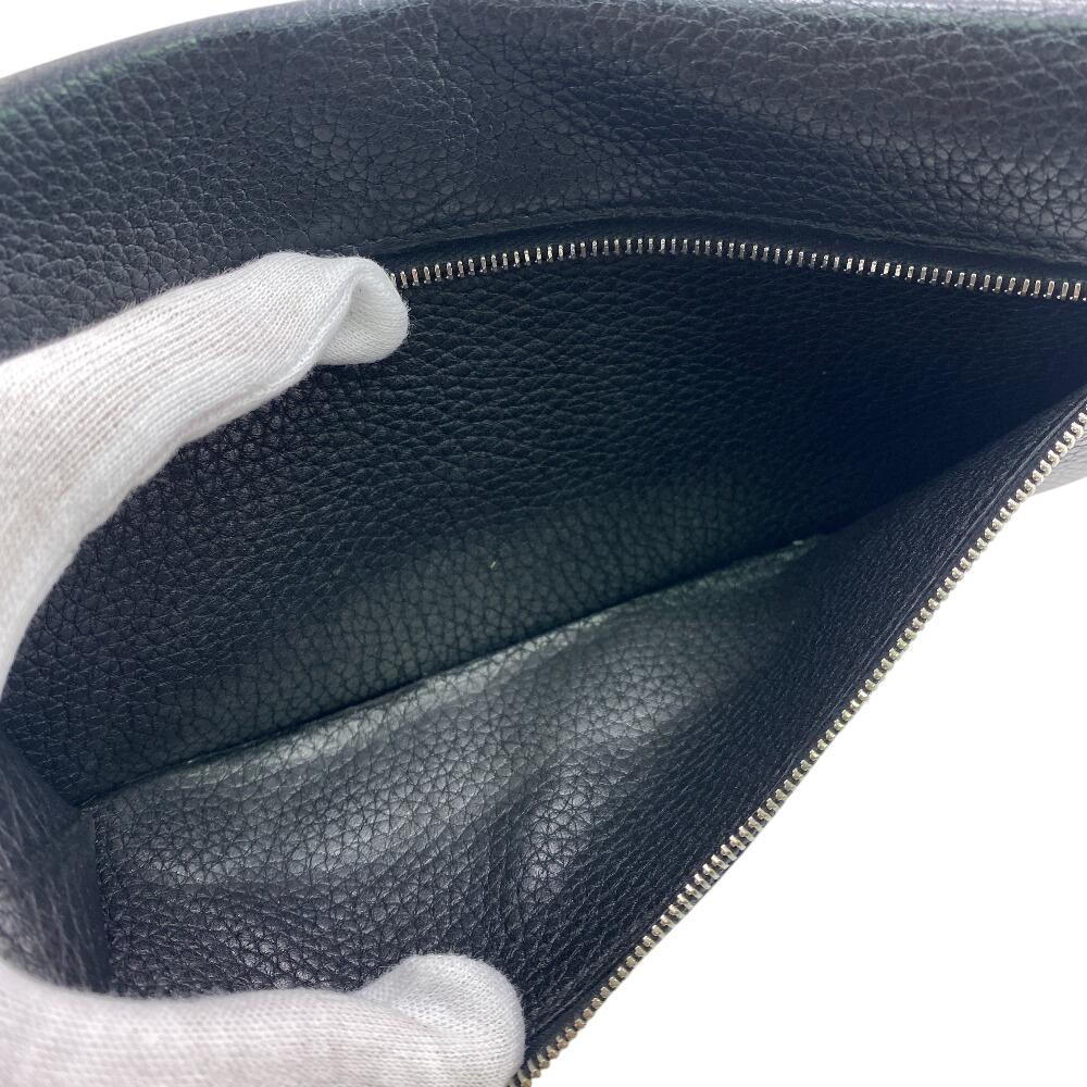 HERMES leather Dogon Long Purse black leather mens Used