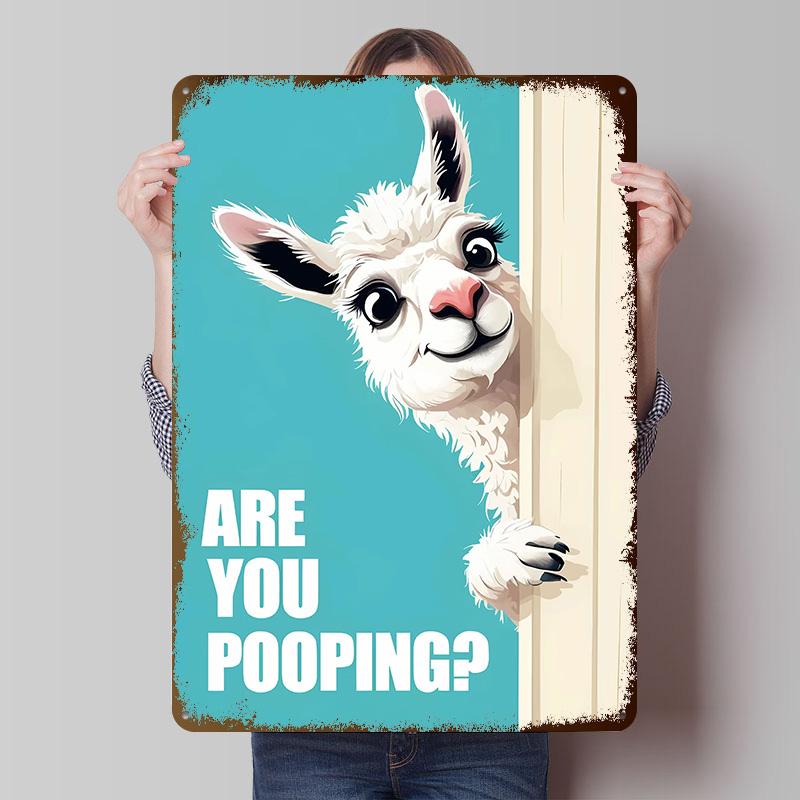 Are You Pooping Tinplate Posters Customizable Wall Art Retro Vintage Metal Signs for Home Room Desk Decor Custom Plate Wand Deko