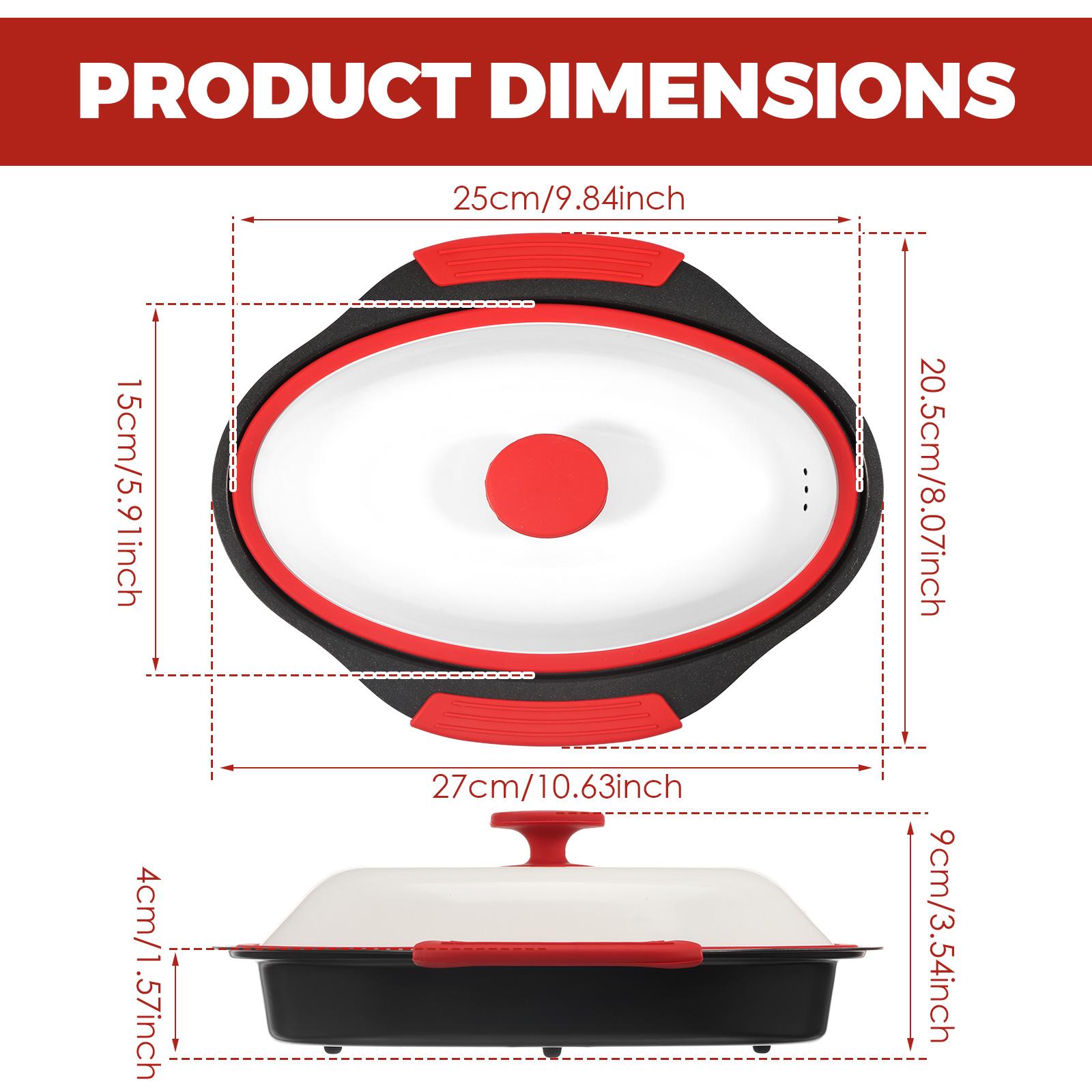 

Microwave Grill Pan Easy-to-Use Microwave Sandwich Maker with Cover Grilling Frying Browning and Crispin Pizza Baking Tray красный