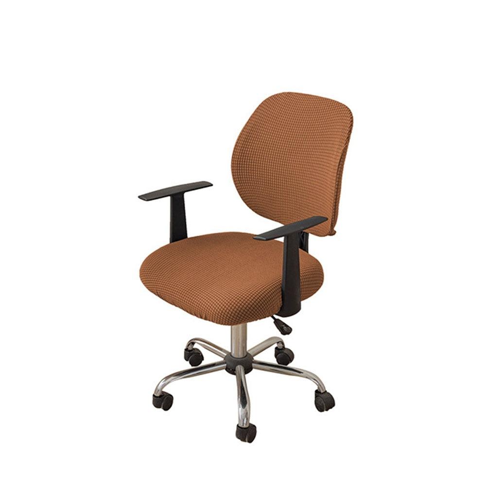 Solid Color Computer Split Seat Cover Thicken Rotary Chair Protection Seat Protector  Dining Room кофейный