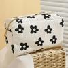 Trendy Large Capacity Corduroy Makeup Bag Travel Printed Toiletry Organizer Bag Makeup Brush Skincare Storage Bag for Women