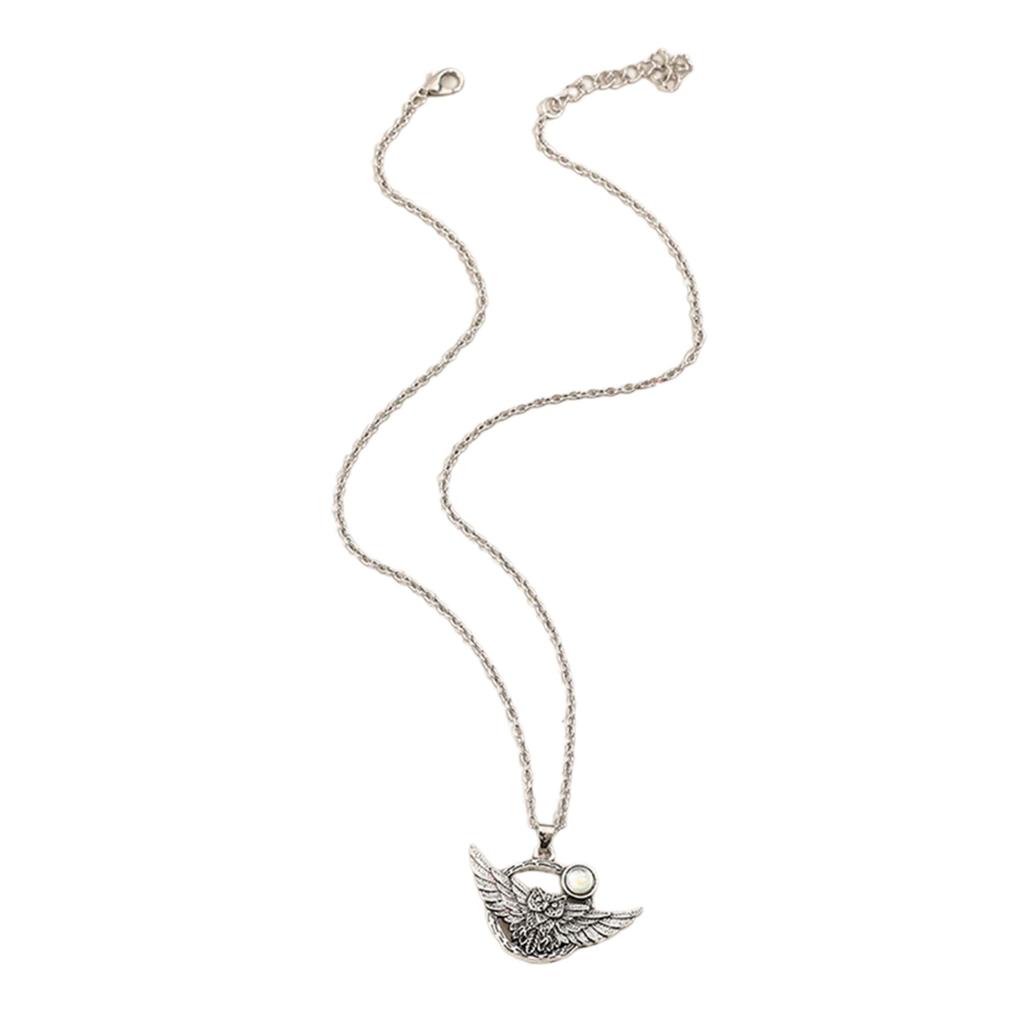 Vintage Owl Pendant Necklace Featuring Intricate Stone Inlay Ornament for Unique Styles and Personalize Expression