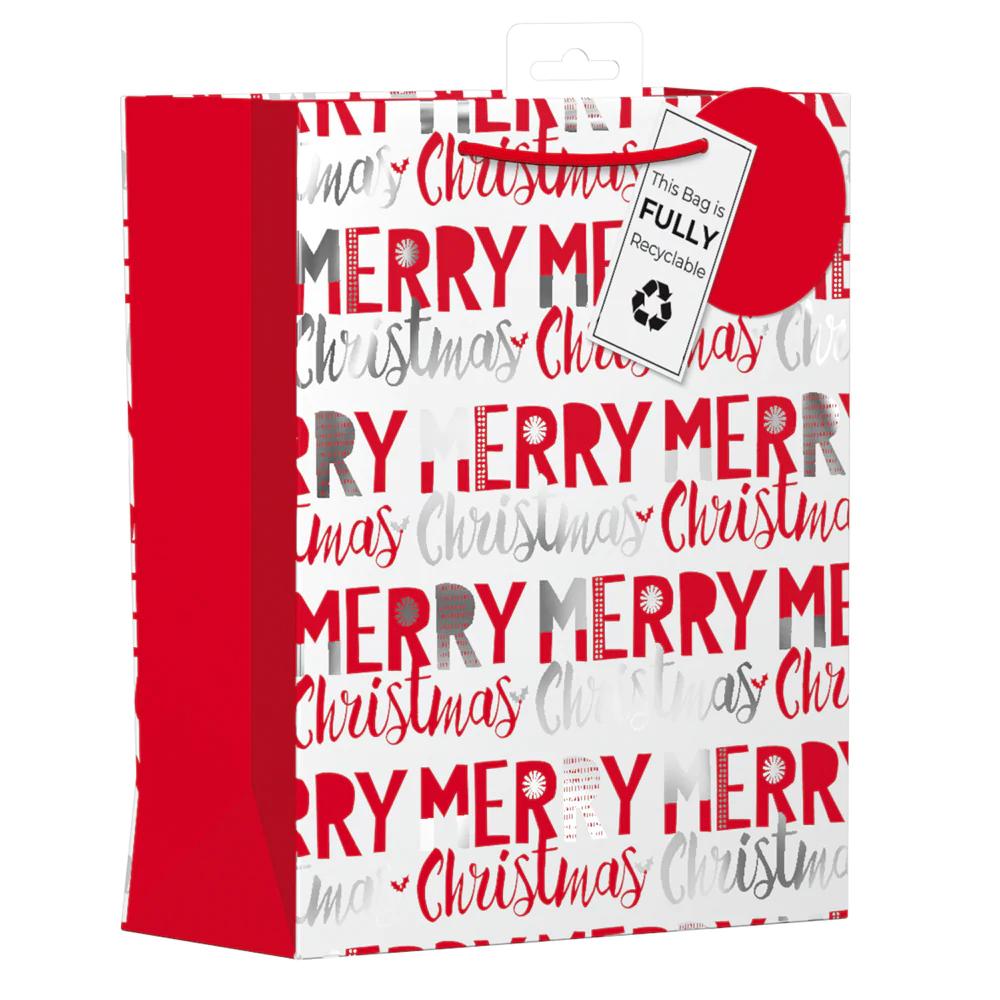 IG Design Merry Christmas Text Gift Bag