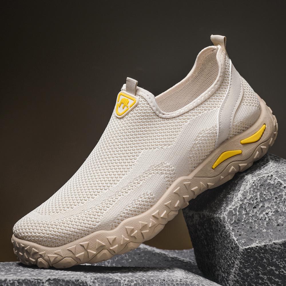 Men's Flyknit Slip-On Sports Shoes - Breathable, Flat, Casual Spring/Summer Sneakers.