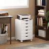 Mobile Office Pedestal, 6 Drawers, on Wheels, 40 x 35 x 63 cm, White