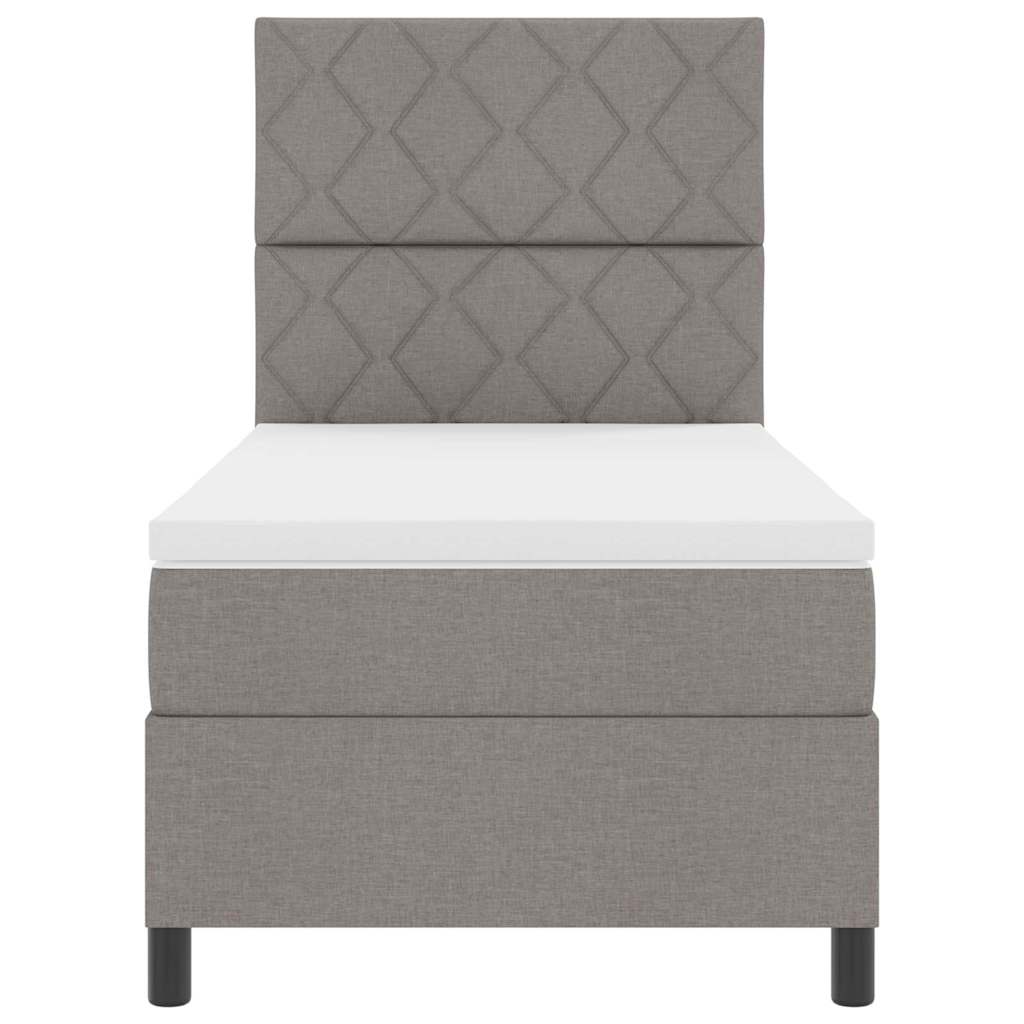 Box Spring Bed with Headboard Taupe 100 x 200 cm Fabric