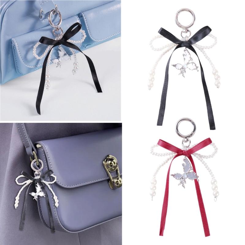 Schleifen Schlüsselanhänger Taschenanhänger für Damen Geldbörse Handtasche Rucksack Tasche Anhänger Anhänger Autoschlüsselanhänger Ästhetische Schlüsselanhänger Anhänger