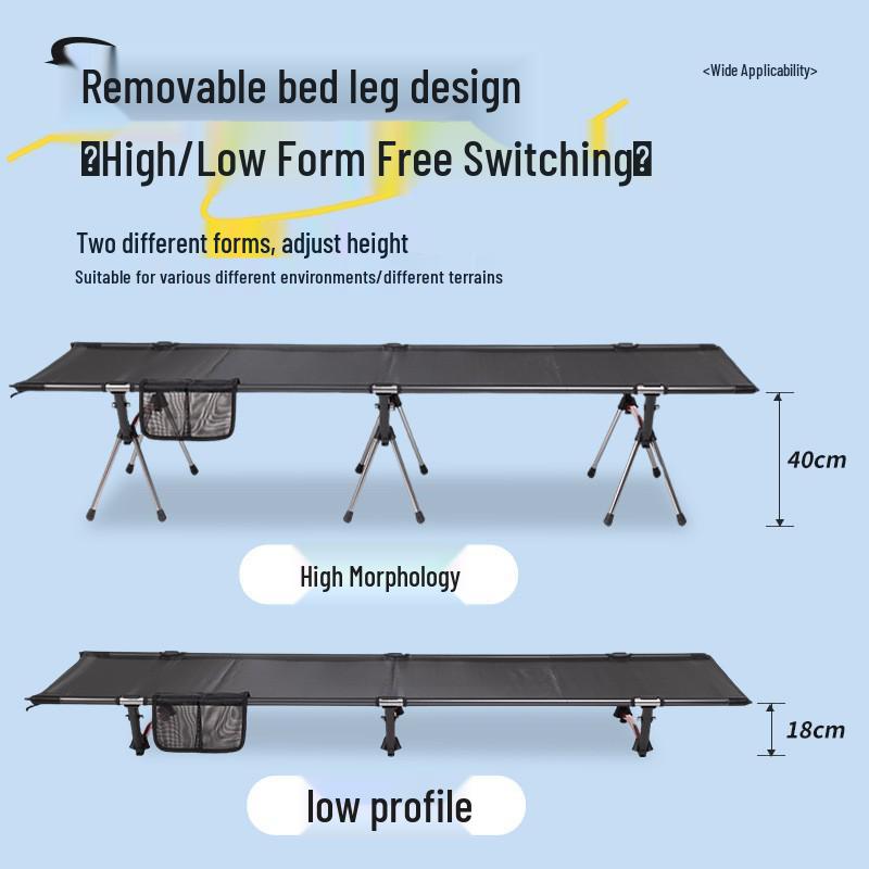 Lightweight Aluminum Folding Camp Bed - Portable & Breathable for Outdoor Use