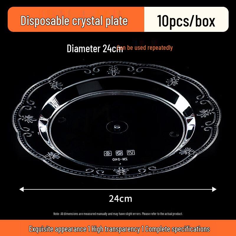 Qiewei Disposable Clear Plastic Round Snack Plates