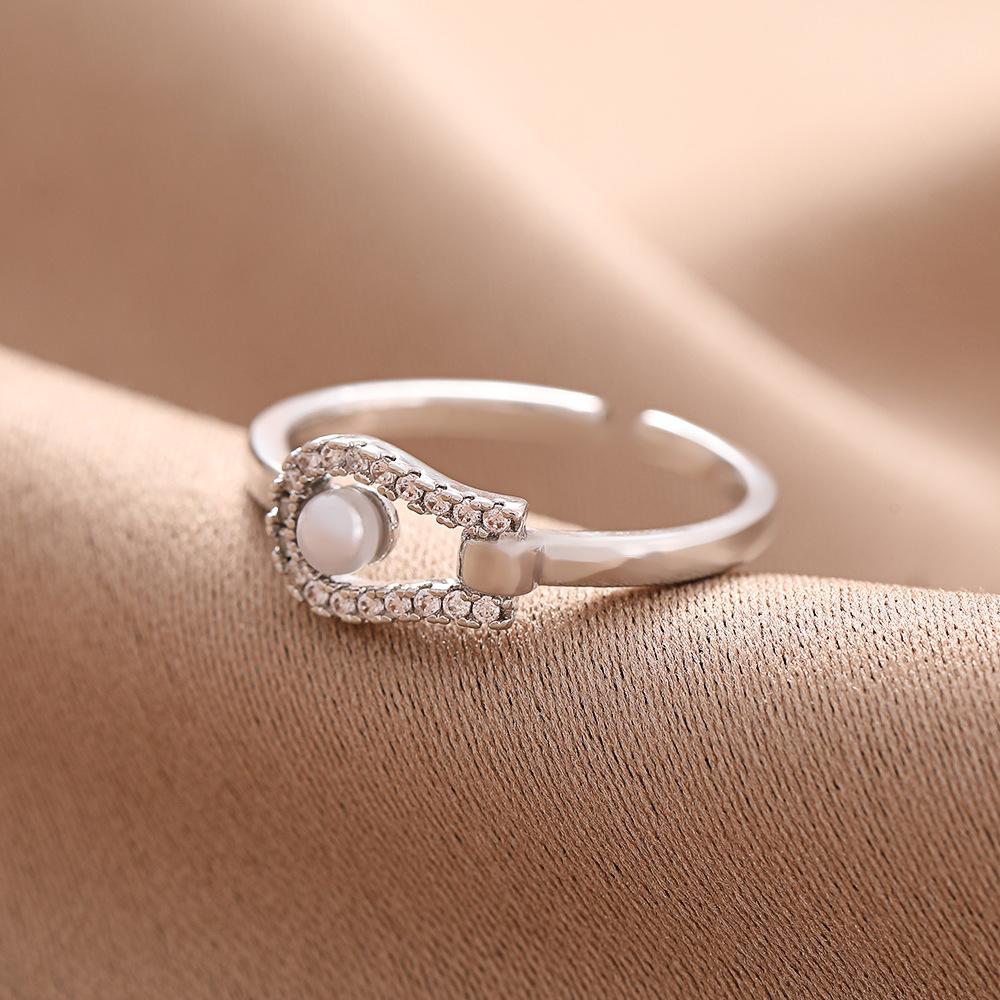 Fashionable temperament pearl index finger ring, personalized temperament open rings