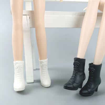 2pairs/lot Fashion Doll Shoes for Barbie Doll Boots High-heel Booties for Blythe Doll Shoes 1/6 BJD Dollhouse Accessories Toy