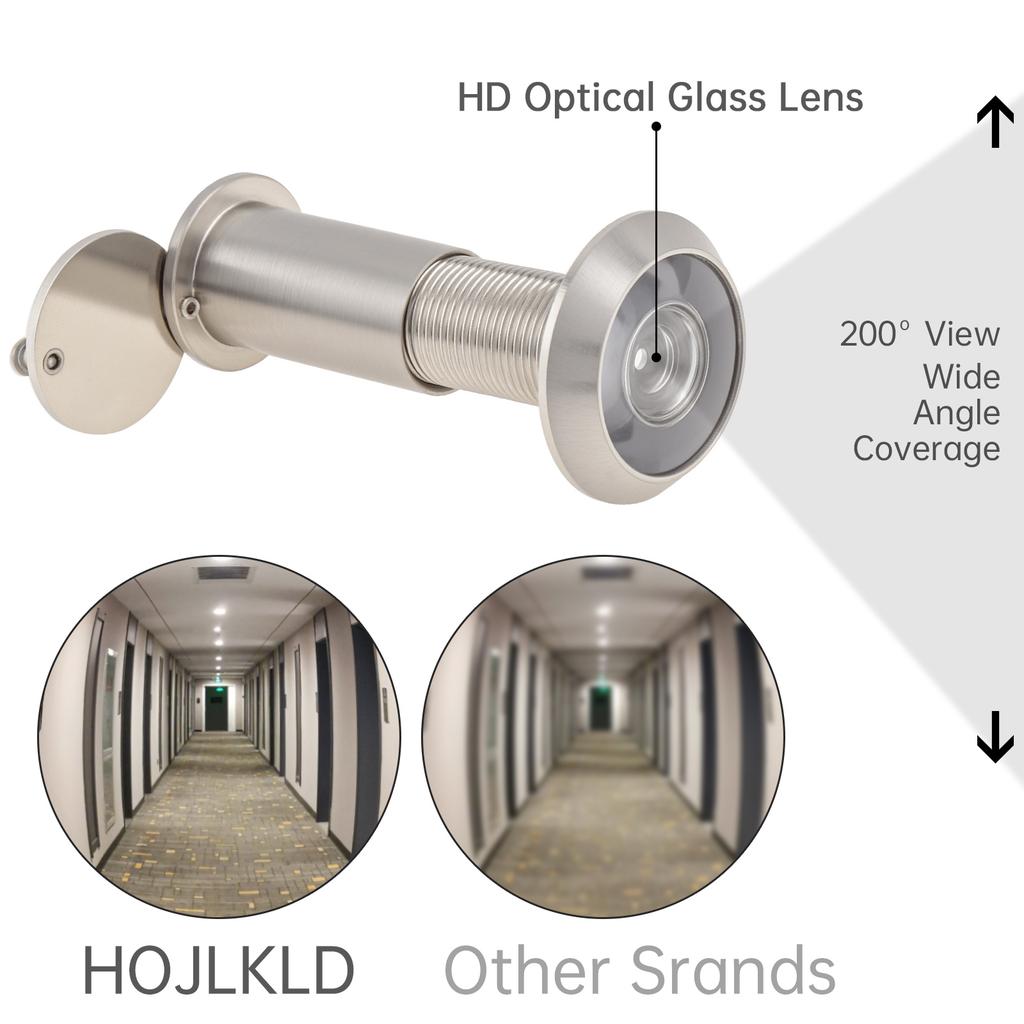 Solid Brass 4pcs 16mm Door Viewer Peephole 200 Degree HD Lens Privacy Cover Heavy Duty Universal Steel Aluminum Door Includes Drill Bit
