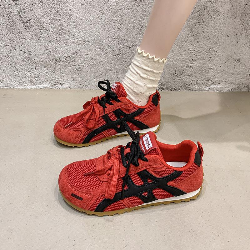 Height-increasing sports moral training shoes women's summer fashion mesh lace-up new breathable 2025 casual versatile Forrest Gump shoes